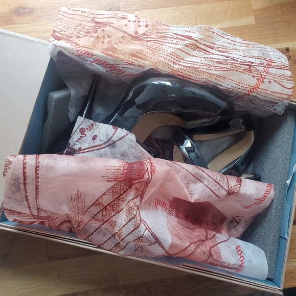 Black Patent Strappy Heels - Picture 7 of 10